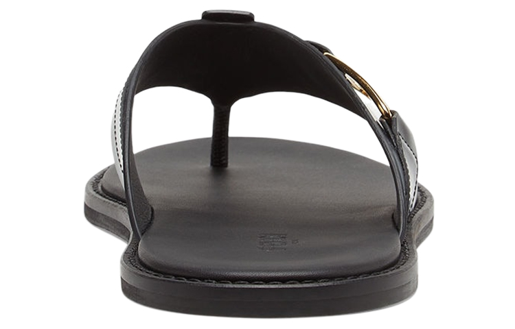 Fendi O'Lock Leather Toe-Post Slide 'Black' 圖 4