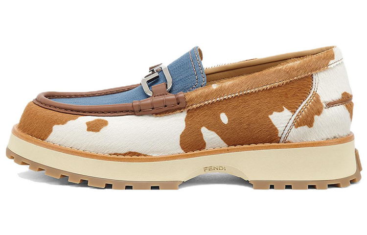 Buy Fendi O'Lock Loafer 'Animal Print Pony Hair Brown White' 7D1581AMFAF1JIW