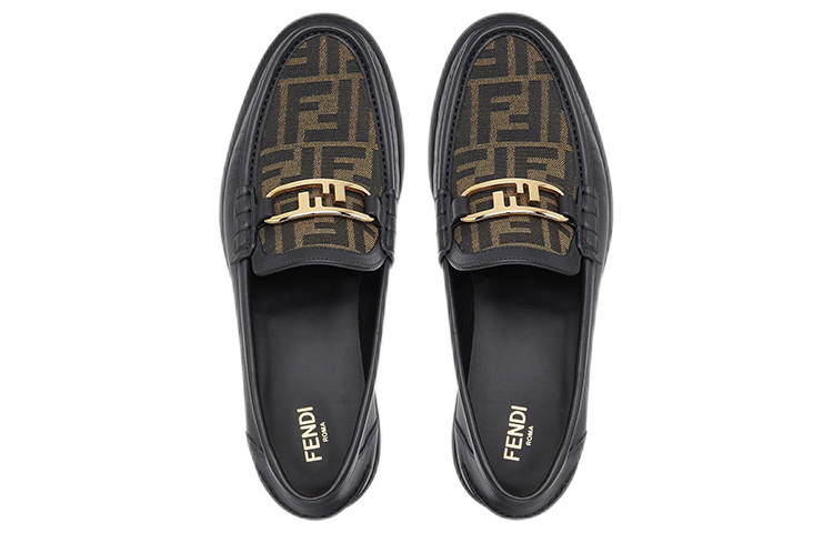 Shop Fendi O'Lock Loafer 'Hitam' 7D1550AJZFF0R7R