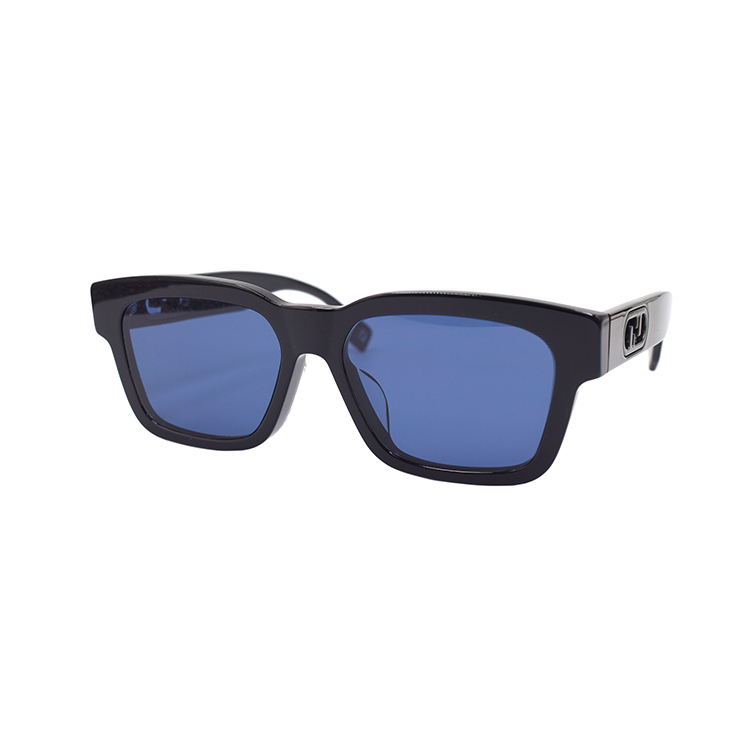 FENDI O'Lock Rectangular Sunglasses for Men - Black/Dark Blue FE40107F-01V