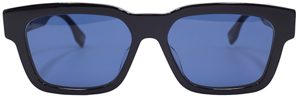 FENDI O'Lock Rectangular Sunglasses for Men - Black/Dark Blue FE40107F-01V Lookbook FENDI O'Lock Rectangular Sunglasses for Men - Black/Dark Blue FE40107F-01V
