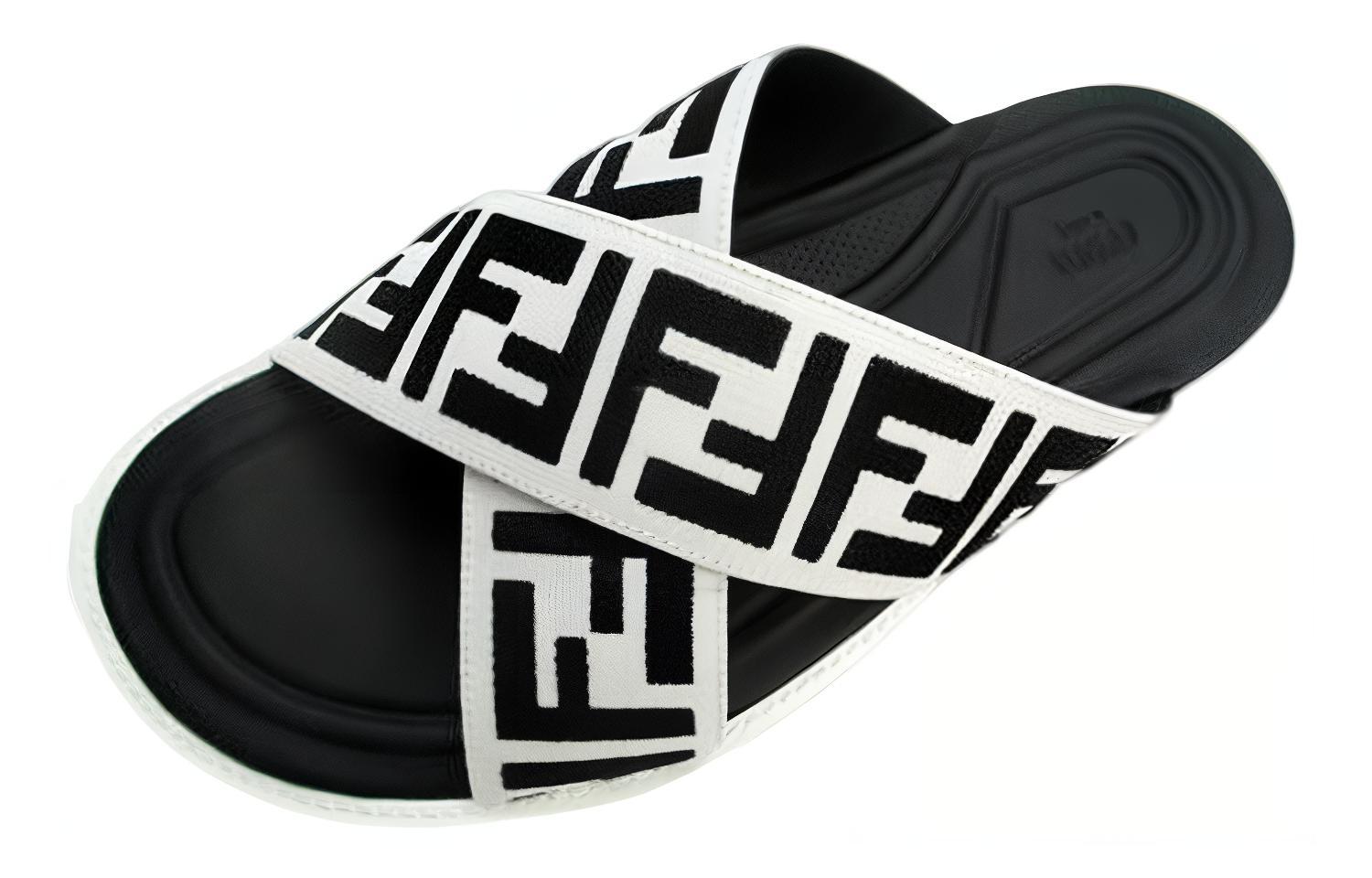 Fendi Open-Toe Slide 'Black White'