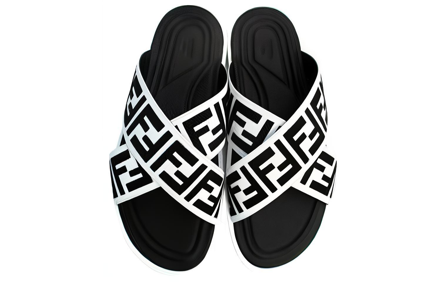 Fendi Open-Toe Slide 'Black White' 圖 3