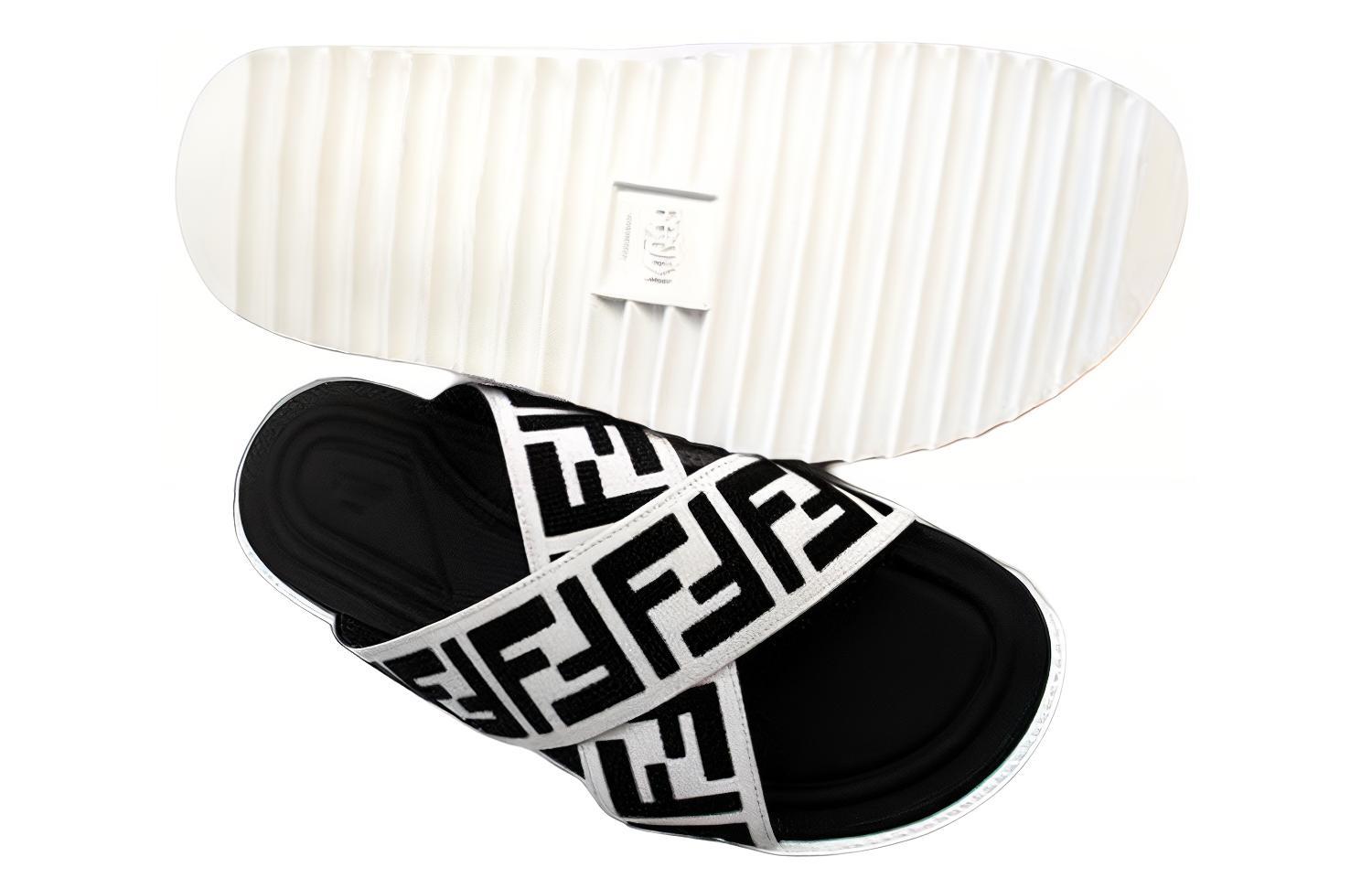 Fendi Open-Toe Slide 'Black White' 圖 4