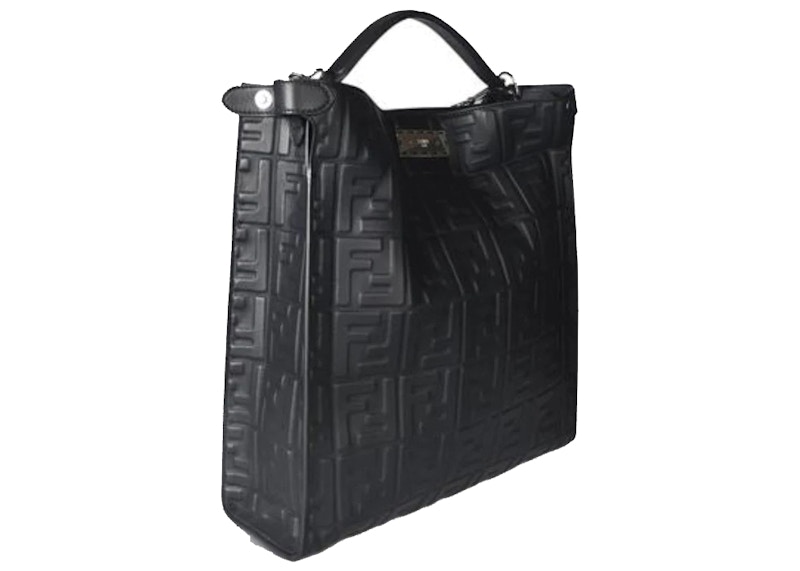 Fendi Peekaboo X-Lite Fit Nappa Embossed Handbag Large Black 圖 2