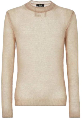 Fendi Plain Beige Long-Sleeve Crewneck Sweatshirt for Men FZX181APP8F09TD Buy Fendi Plain Beige Long-Sleeve Crewneck Sweatshirt for Men FZX181APP8F09TD