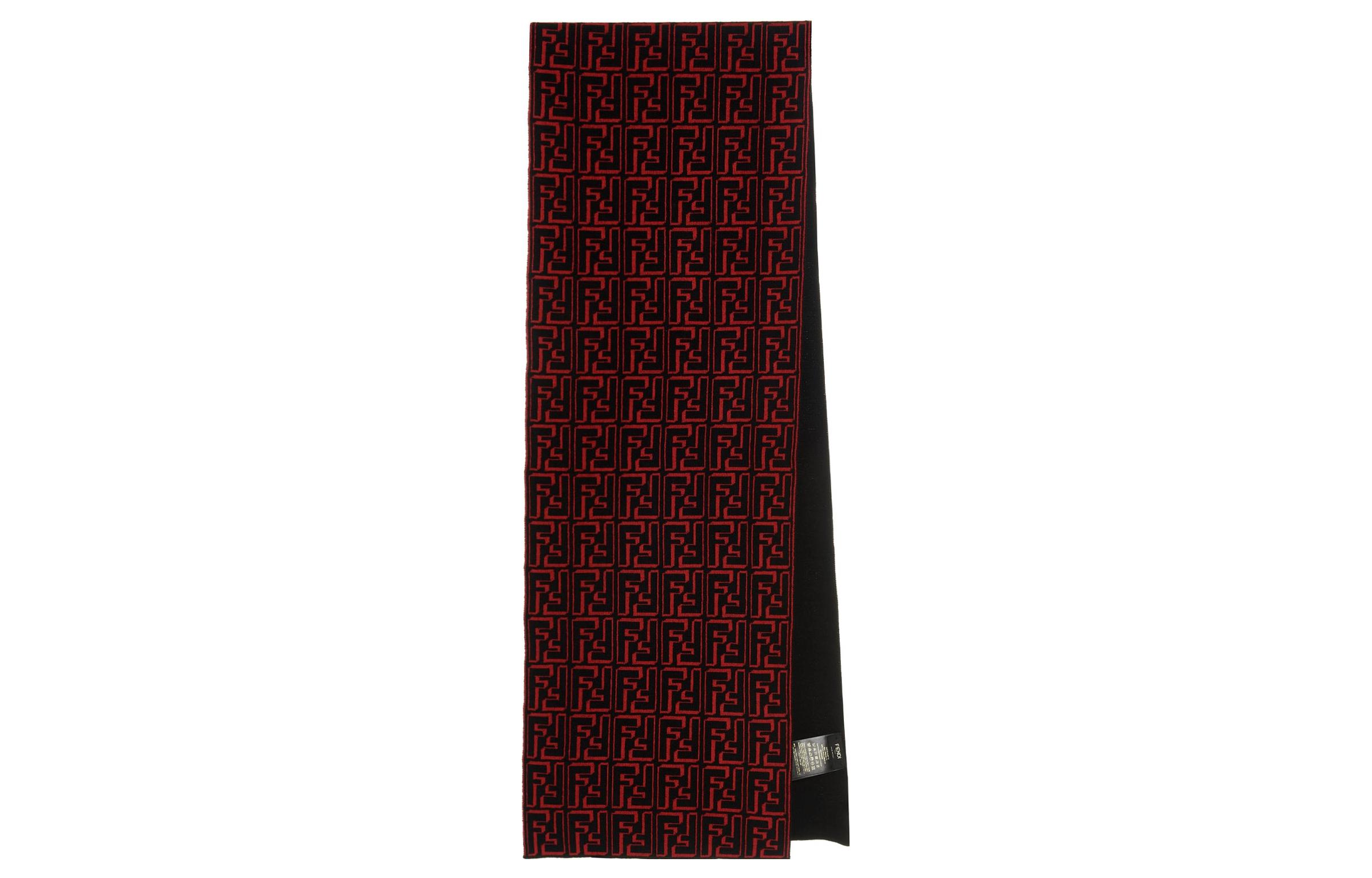 FENDI Red Alphabet Print Fashion Cozy Knit Scarf Unisex. FXS124ALGSF0RP9