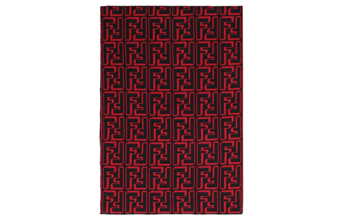 Lookbook 芬迪红色字母印花时尚保暖针织围巾男女适用 FXS124ALGSF0RP9