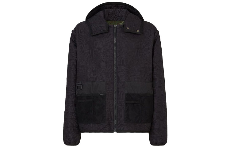 Order FENDI 可翻转可拆卸帽羽绒夹克 黑色. FAA823AGBCF1AXX