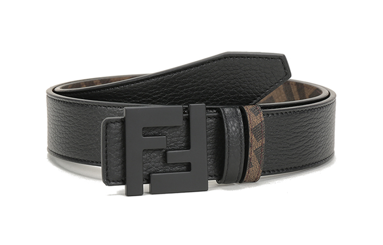 Lookbook FENDI Reversible FF Monogram Leather Belt Black/Brown 3.5cm 7C0432AEU9F148A