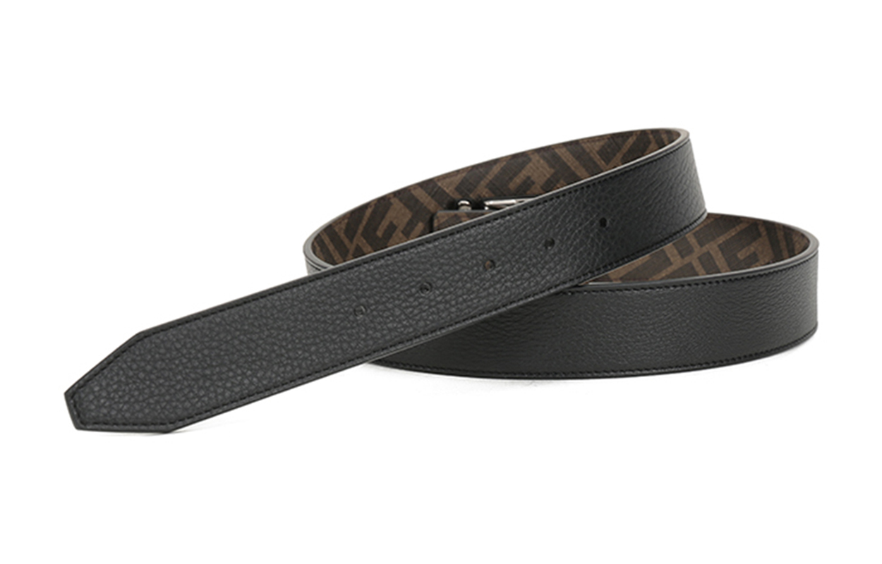 Details for FENDI Reversible FF Monogram Leather Belt Black/Brown 3.5cm 7C0432AEU9F148A