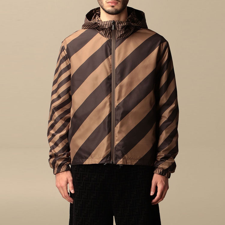 Purchase FENDI 可翻转FF标志连帽外套 棕色 FAA615A79NF13IZ