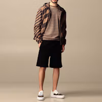 Cheap FENDI 雙面FF印花連帽外套 棕色 FAA615A79NF13IZ