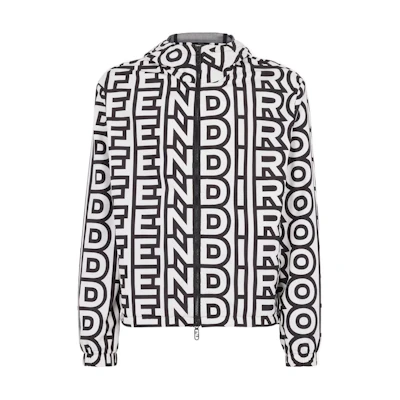 FENDI Roma Capsule Logo Print Hooded Jacket Men’s Colorblock. FAA888AN5QF1KE7
