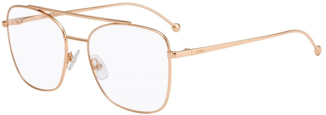 FENDI Rose Gold Metal Irregular Optical Glasses Unisex Couple Design. FF0354 Order FENDI Rose Gold Metal Irregular Optical Glasses Unisex Couple Design. FF0354