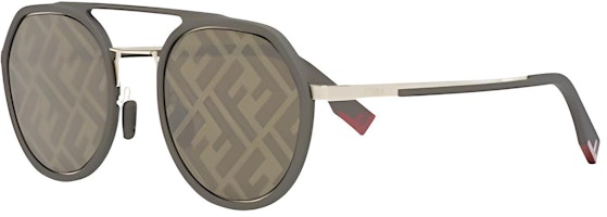 FENDI Round Metal Sunglasses Green Unisex with Logo Temple Design FE40040U50g FENDI Round Metal Sunglasses Green Unisex with Logo Temple Design FE40040U50g