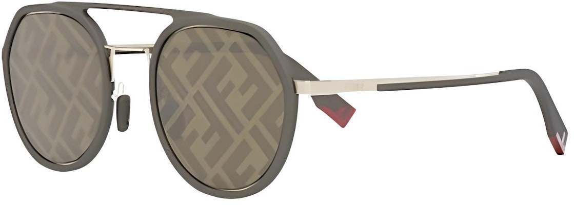 FENDI Round Metal Sunglasses Green Unisex with Logo Temple Design FE40040U50g Buy FENDI Round Metal Sunglasses Green Unisex with Logo Temple Design FE40040U50g