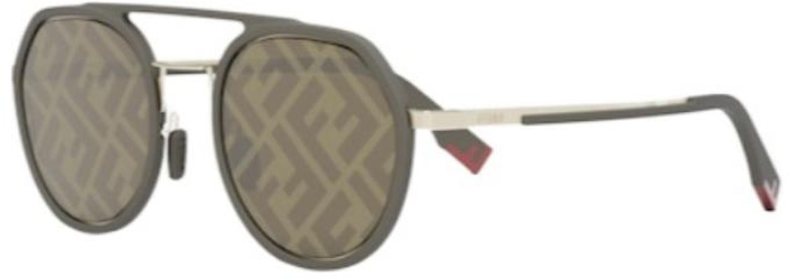 FENDI Round Metal Sunglasses Green Unisex with Logo Temple Design FE40040U50g Order FENDI Round Metal Sunglasses Green Unisex with Logo Temple Design FE40040U50g