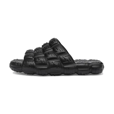 Fendi Rubber Fashion Sandal 'Cloud Wide Strap Black'