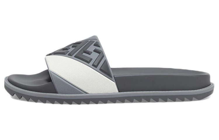 Fendi Rubber Flat Round Toe Slide 'Grey'