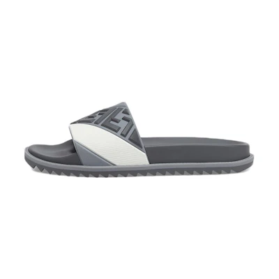 Fendi Rubber Flat Round Toe Slide 'Grey'