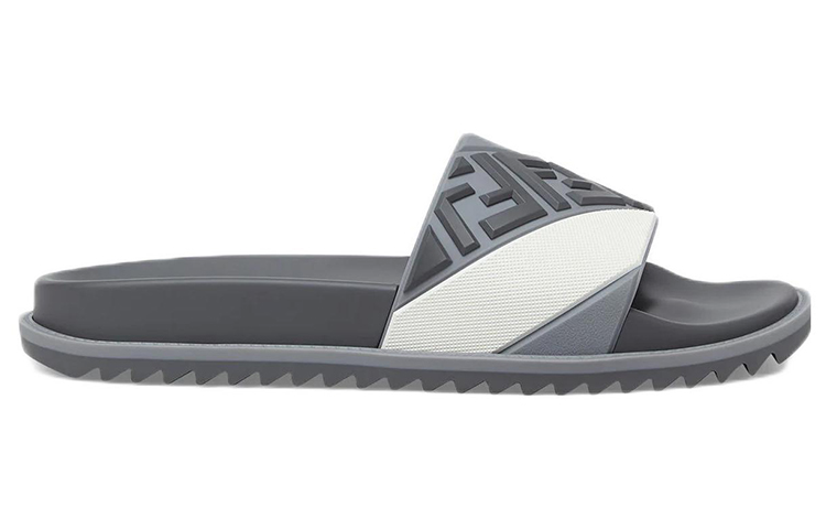Fendi Rubber Flat Round Toe Slide 'Grey' 圖 2