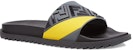 Selipar Fendi Rubber Fussbetts 'Embossed Diagonal FF - Kelabu Kuning' 7X1377AF5MF1DVQ