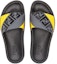 Shop Selipar Fendi Rubber Fussbetts 'Embossed Diagonal FF - Kelabu Kuning' 7X1377AF5MF1DVQ