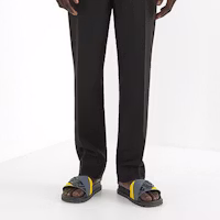 Fendi 灰黄斜纹FF橡胶凉拖鞋 7X1377AF5MF1DVQ Details for Fendi 灰黄斜纹FF橡胶凉拖鞋 7X1377AF5MF1DVQ