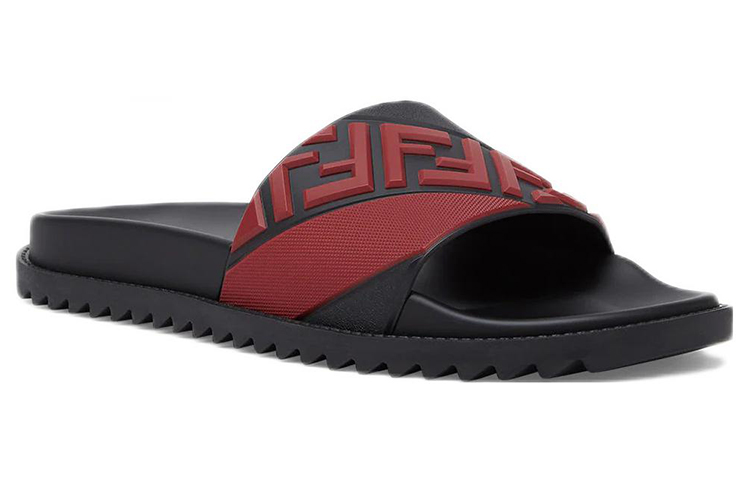 Fendi Rubber Logo Slides 'Red Black' 圖 2