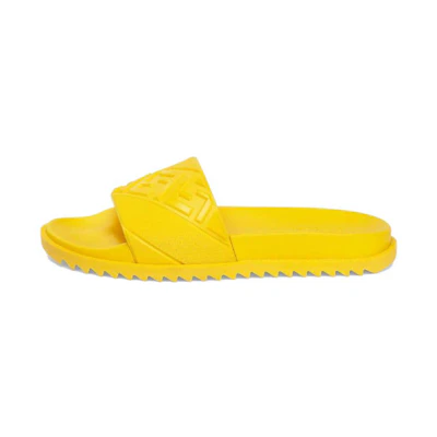 Fendi Rubber Slides 'Embossed Diagonal FF Motif - Yellow'