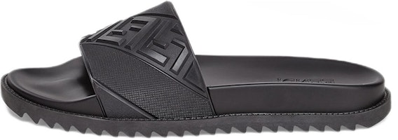 Fendi Rubber Slides 'Embossed Diagonal FF Motif - Black' 7X1377-ABO2-F0QA1 Fendi Rubber Slides 'Embossed Diagonal FF Motif - Black' 7X1377-ABO2-F0QA1