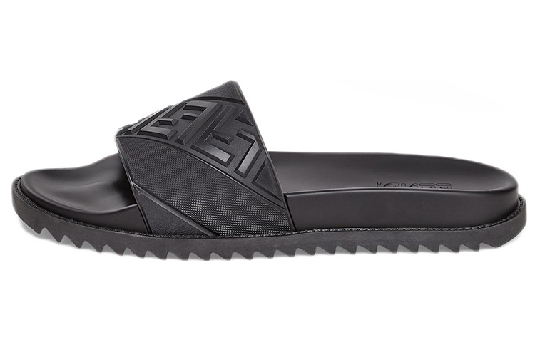 Fendi Rubber Slides 'Embossed Diagonal FF Motif - Black' 7X1377ABO2F0QA1