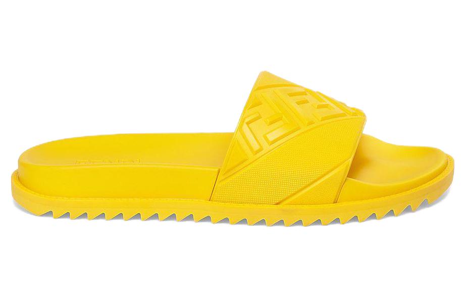 Fendi Rubber Slides 'Embossed Diagonal FF Motif - Yellow' 圖 2
