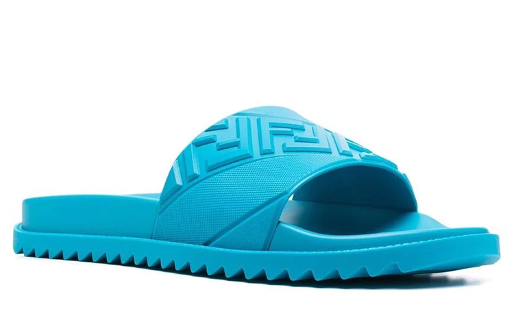Order Sandal Karet Fendi 'Motif FF Diagonal - Turquoise' 7X1377-ABO2-F1E4P