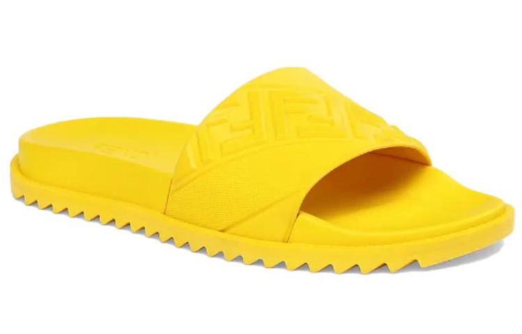 Fendi Rubber Slides 'Embossed Diagonal FF Motif - Yellow' 圖 3