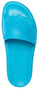 Fendi Slide Karet 'Motif FF Miring Timbul - Biru Pirus' 7X1377-ABO2-F1E4P Shop Fendi Slide Karet 'Motif FF Miring Timbul - Biru Pirus' 7X1377-ABO2-F1E4P