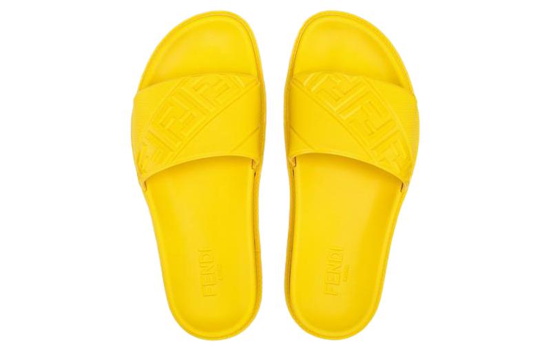 Fendi Rubber Slides 'Embossed Diagonal FF Motif - Yellow' 圖 5