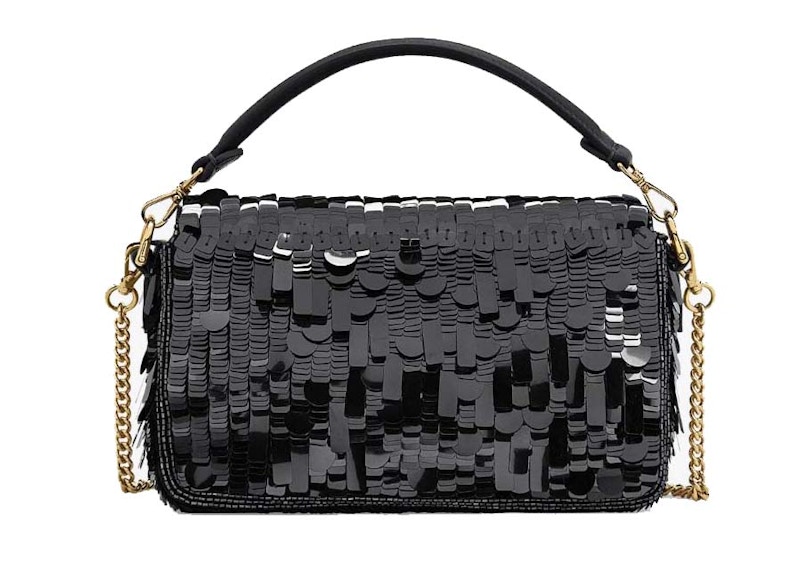 Order フェンディ スパンコールレザー バゲット ミニ ブラック