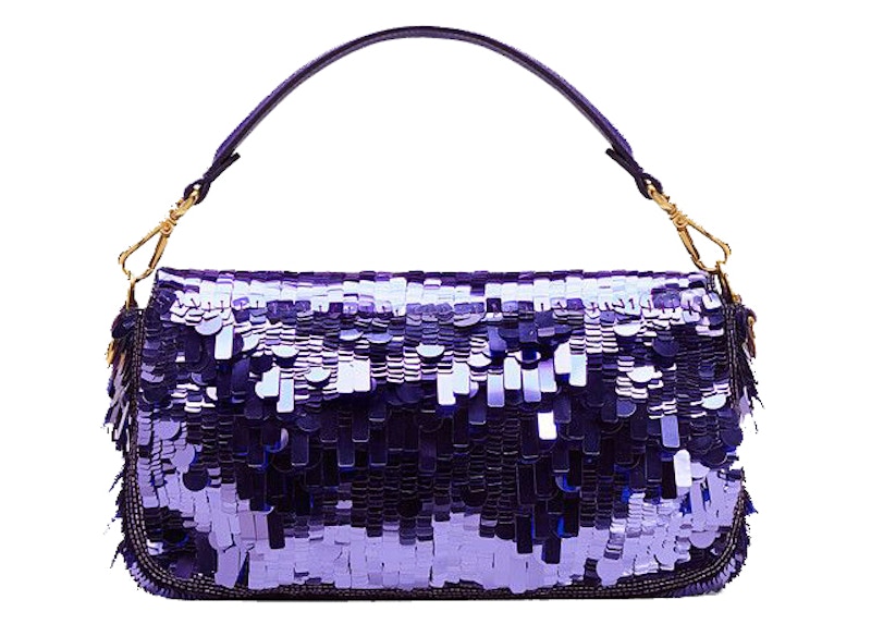 Order 芬迪中號紫色亮片法棍包