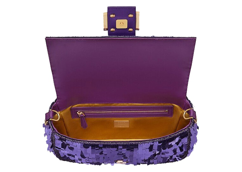 Lookbook 芬迪中號紫色亮片法棍包