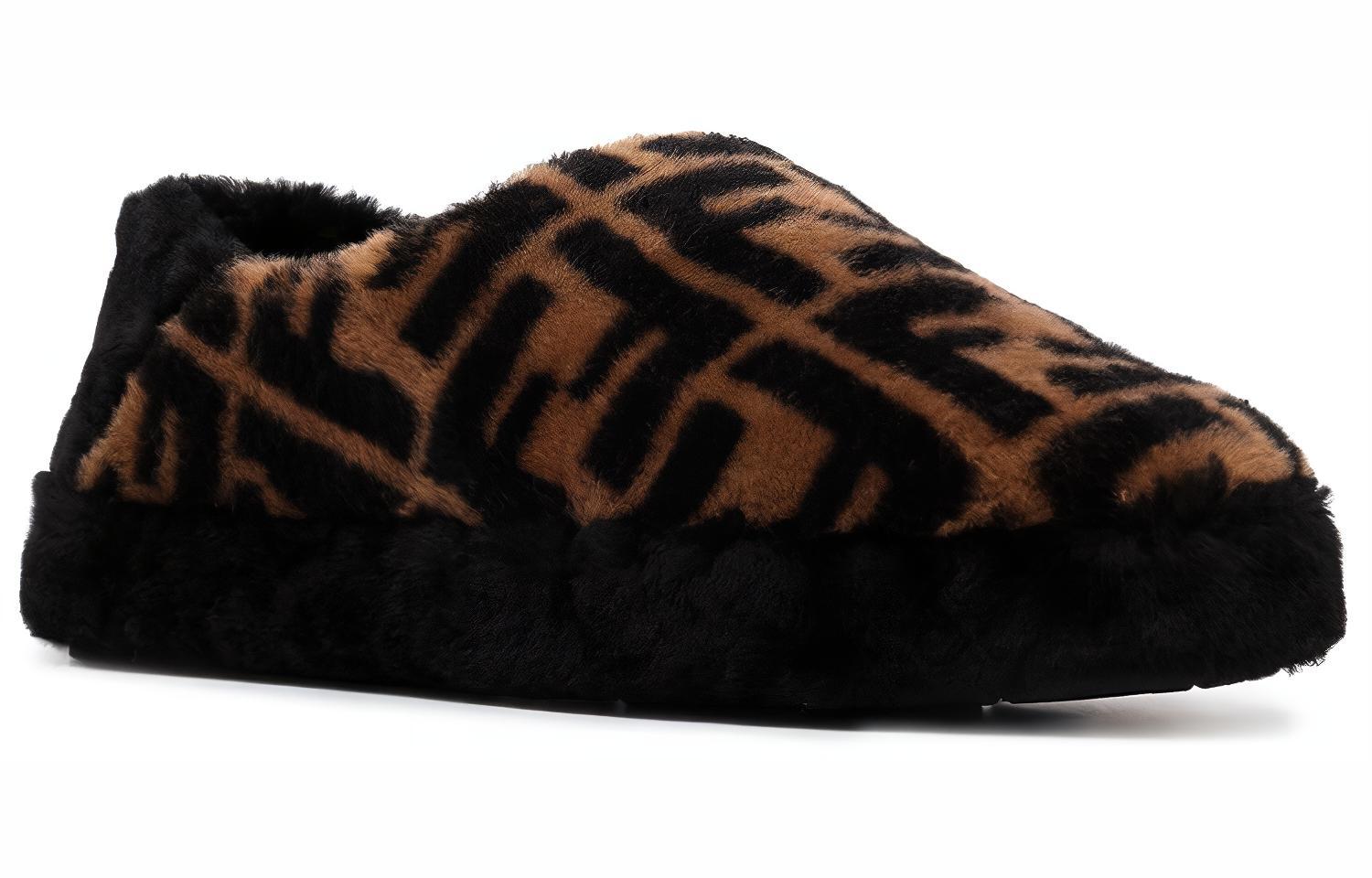 Order Sandal Bulu Fendi 'Logo FF - Coklat' 7P1491-AHH1-F0R7R