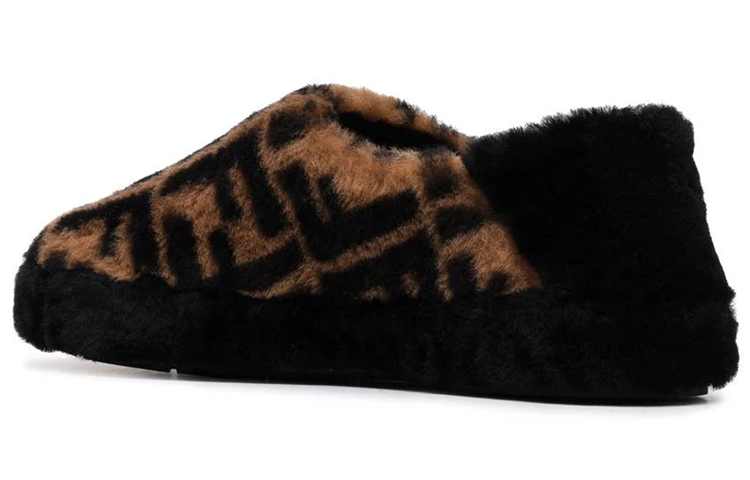 Lookbook Sandal Bulu Fendi 'Logo FF - Coklat' 7P1491-AHH1-F0R7R