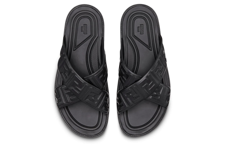 Shop 펜디 블랙 슬라이드 (Fendi Beullaek Seullaideu) 7X1222-AADS-F0QA1