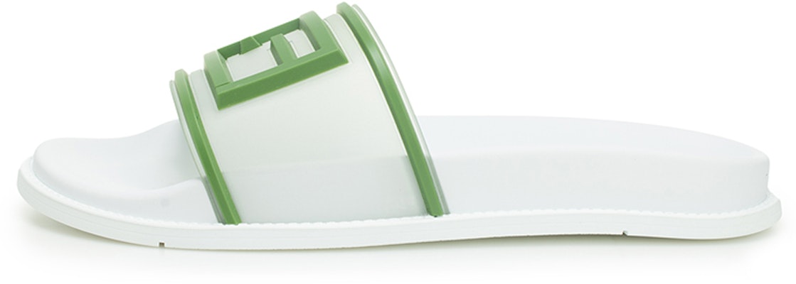 FENDI 芬迪 Baguette 橡膠 寬飾帶 時尚拖鞋 男款 白綠色 Buy FENDI 芬迪 Baguette 橡膠 寬飾帶 時尚拖鞋 男款 白綠色