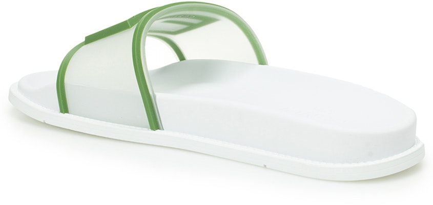 FENDI 芬迪 Baguette 橡膠 寬飾帶 時尚拖鞋 男款 白綠色 Shop FENDI 芬迪 Baguette 橡膠 寬飾帶 時尚拖鞋 男款 白綠色