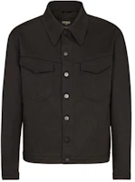 Fendi Solid Black Long-Sleeve Button-Up Jacket FW1048AFETF0QA1 Fendi Solid Black Long-Sleeve Button-Up Jacket FW1048AFETF0QA1