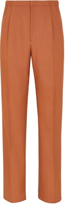 FENDI Solid Brown Casual Pants with Elastic Waist and Pleated Design. FB0979AR8SF1MTR Order FENDI Solid Brown Casual Pants with Elastic Waist and Pleated Design. FB0979AR8SF1MTR