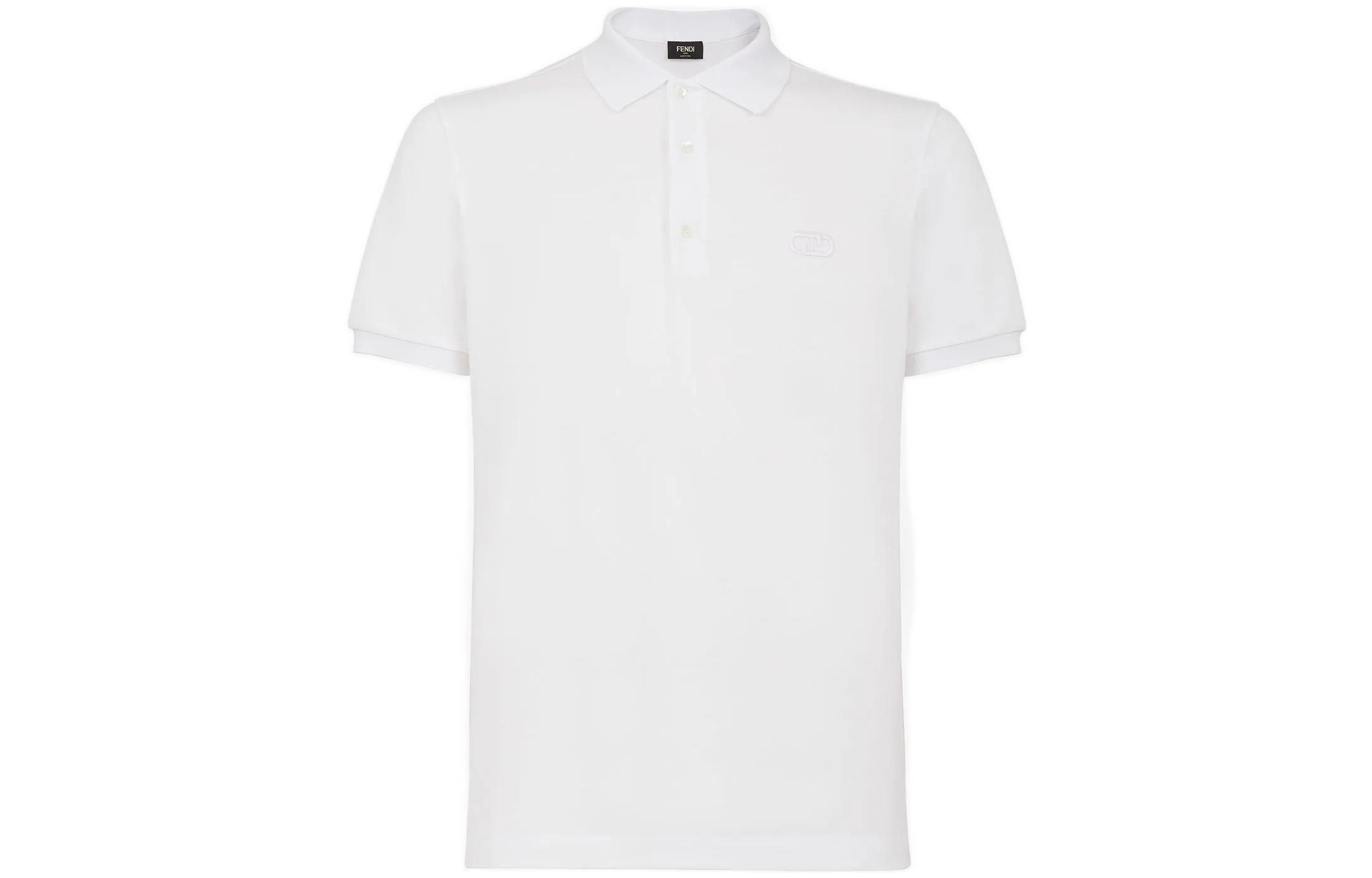 Order 펜디 남성용 솔리드 컬러 버튼 숏슬리브 폴로 셔츠. FY0985AL0GF0QA0