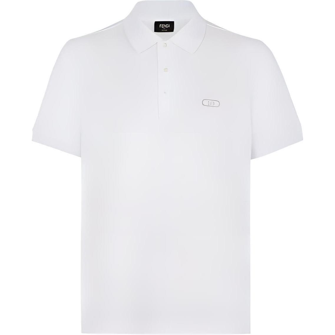 FENDI Solid Color Casual Short Sleeve Polo Shirt  White FY0985APMVF1KTX